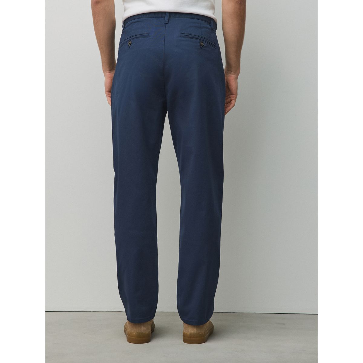 Pantalon chino stretch en coton majoritaire bleu marine, NEXT