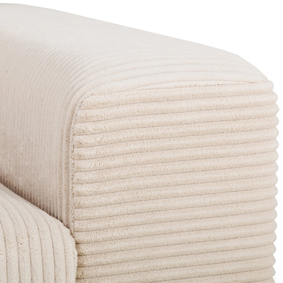 Canapé d'angle convertible réversible 4/5 places en velours côtelé - MALTE beige, HOMIFAB