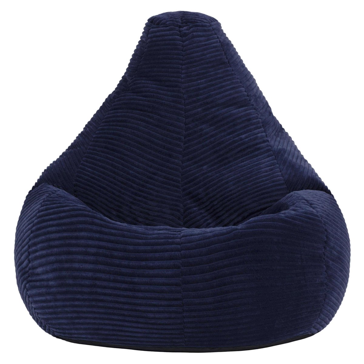 Lot de 2 poufs poire enfant à dossier haut velours côtelé Oeko-Tex® - DALTON bleu marine, ICON