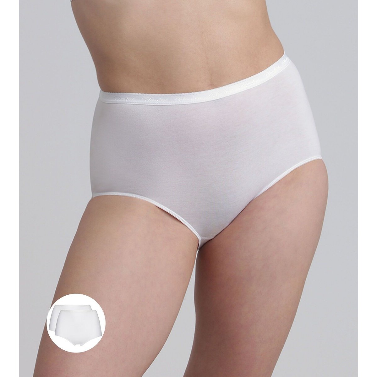 Set van 2 maxi slips in biologisch katoen beige+wit, PLAYTEX