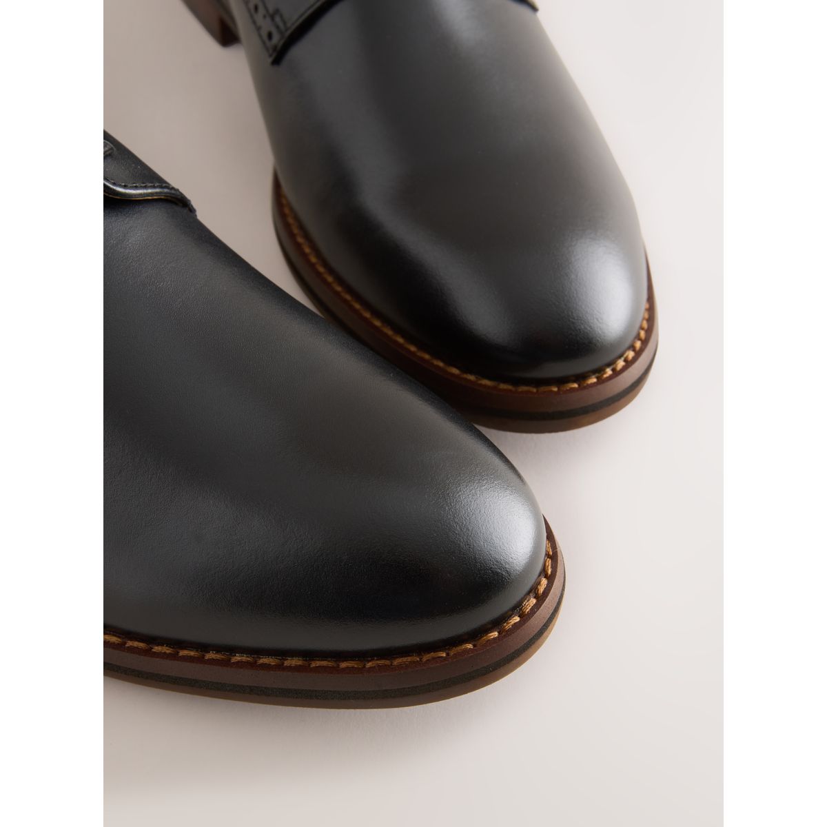 Chaussures derby en cuir marron, NEXT