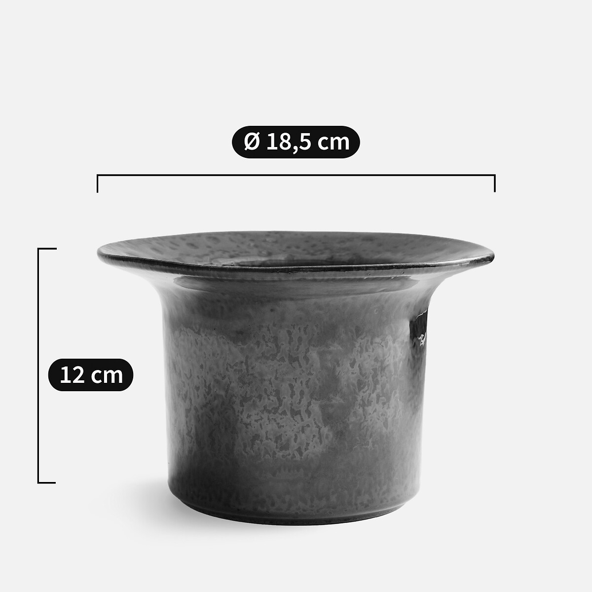 Messine Reactive Glazed Stoneware Planter, Height 12cm bronze, AM.PM