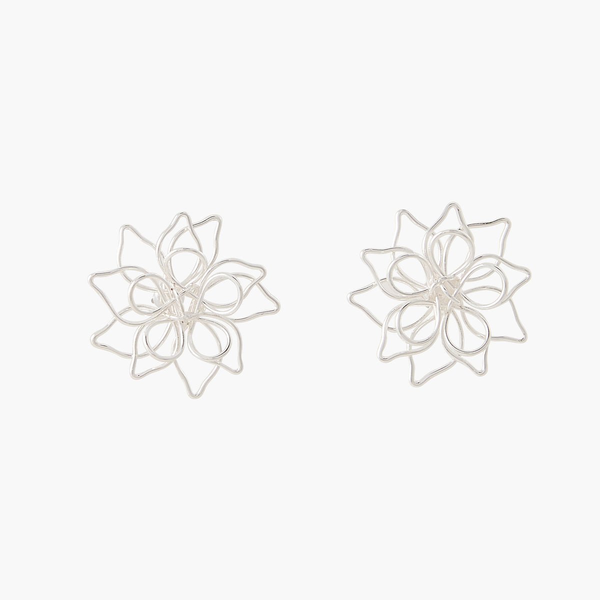 Boucles d'oreilles fleurs argentées argenté, BALABOOSTE