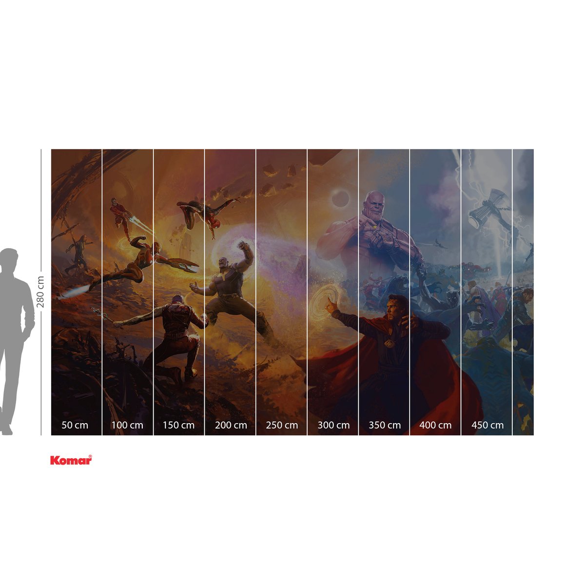 Papier peint Komar - Avengers Epic Battles Two Worlds - 500 x 280 cm multicolore, HEXOA
