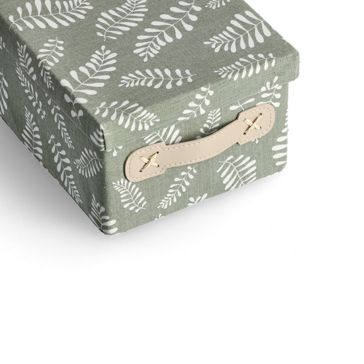 Boîte rangement tissu imprimé vert, ZELLER PRESENT