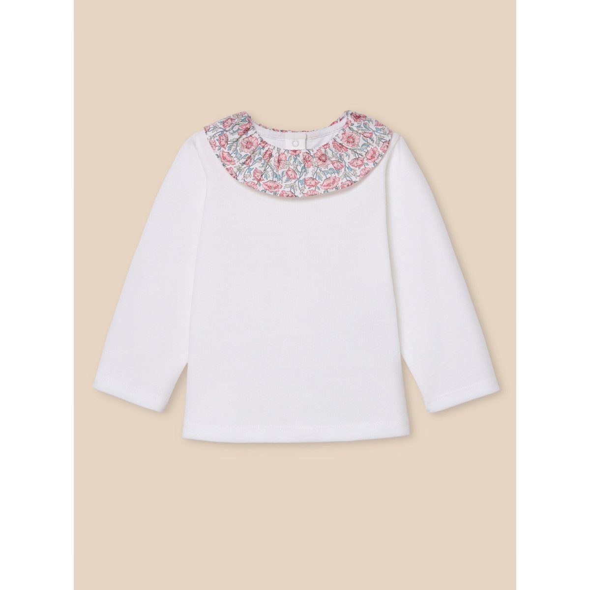 T-shirt col en tissu Liberty - coton biologique liberty astell reece, CYRILLUS