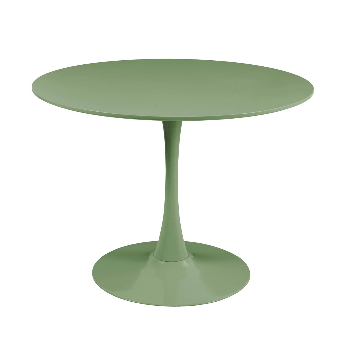 Table à manger ronde unie 4 personnes 100 cm, FANCY vert, OVIALA