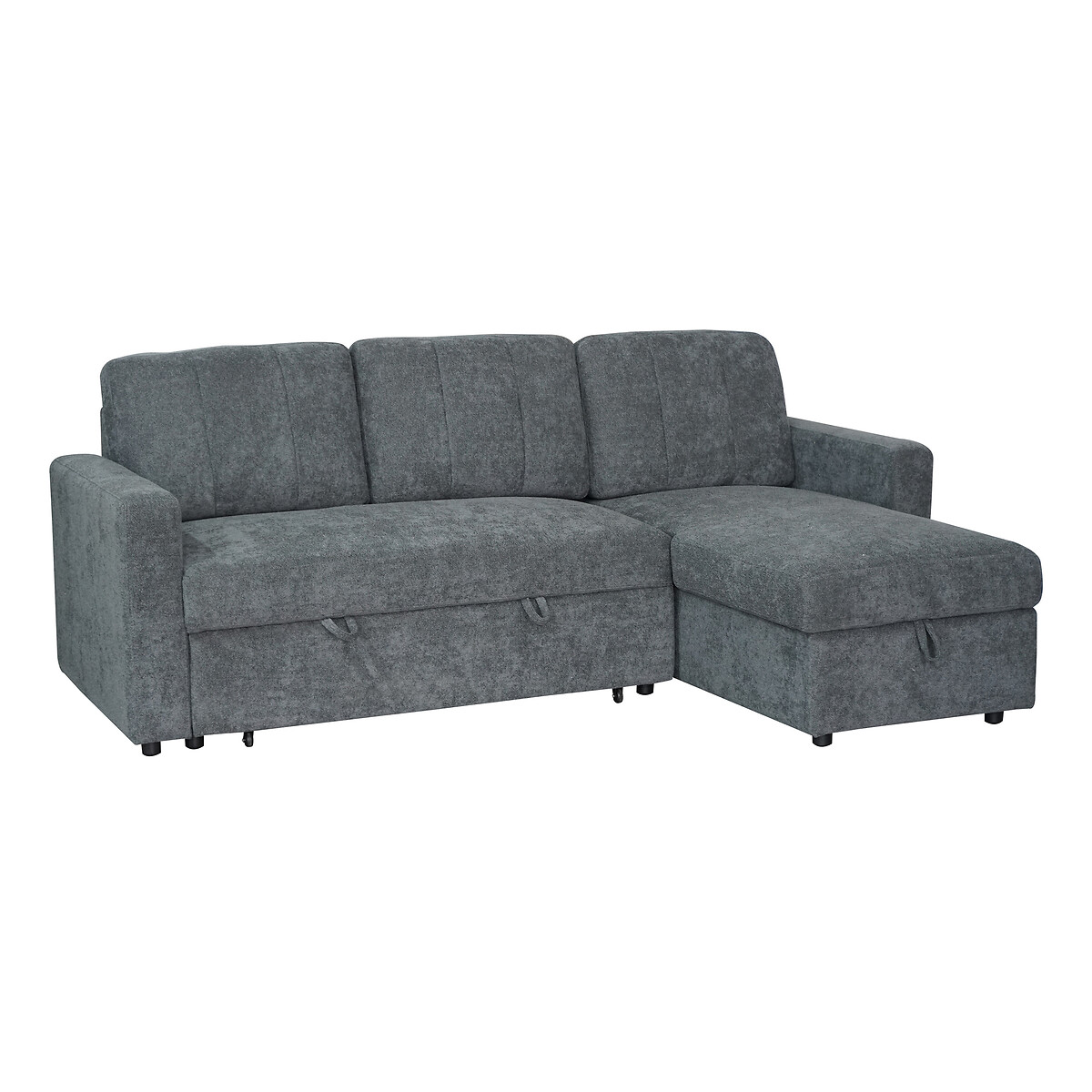 Nexis Soft Wool 3 Seater Corner Sofa Bed with Storage Chaise (Right Facing) charcoal, ASPIRE