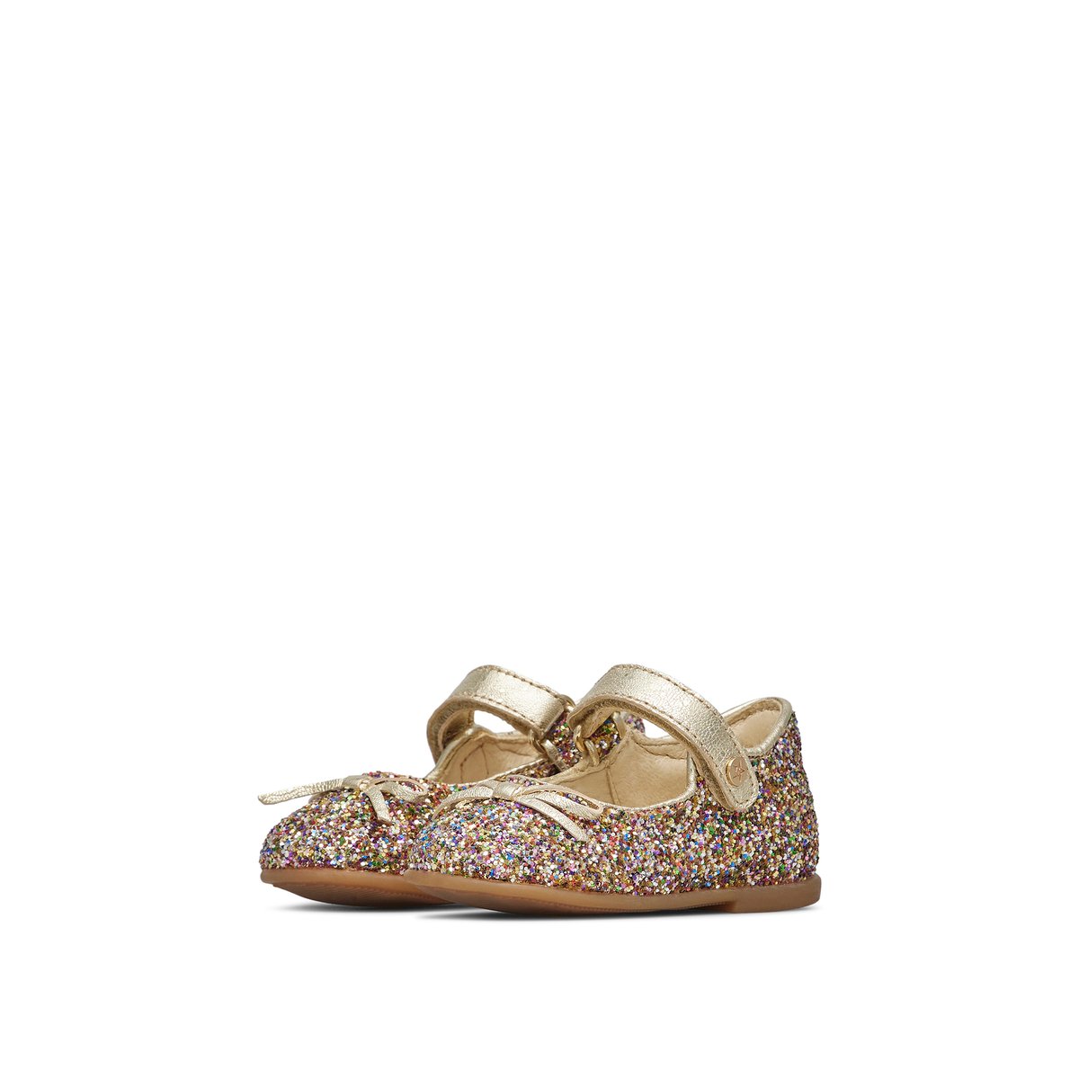 Ballerines en cuir et tissu pailleté BALLET multicolore-, NATURINO