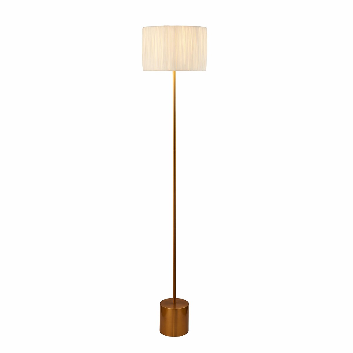 Dartford Rafia Floor Lamp in White/Gold gold-coloured, SO'HOME