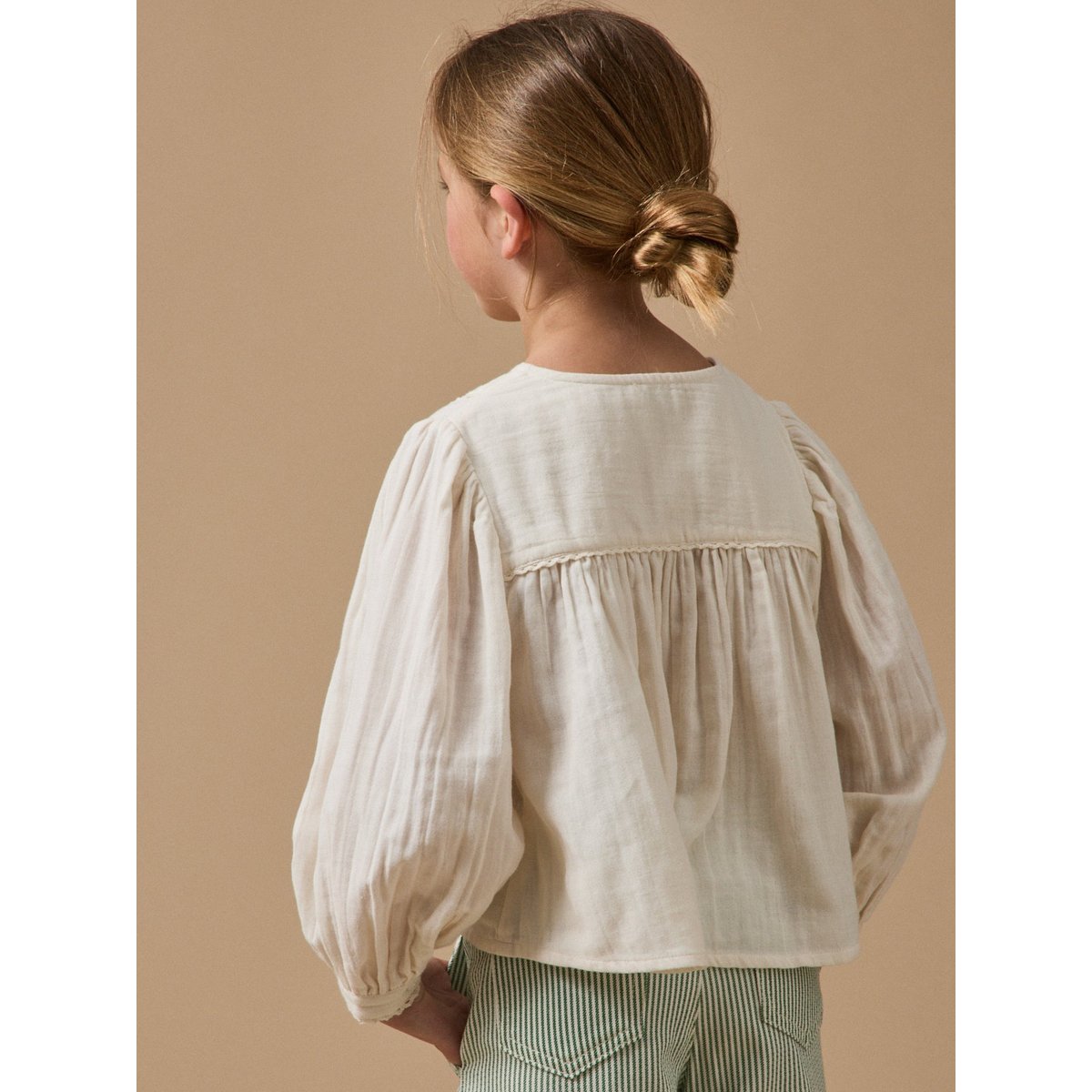 Blouse gaze de coton ecru, CYRILLUS