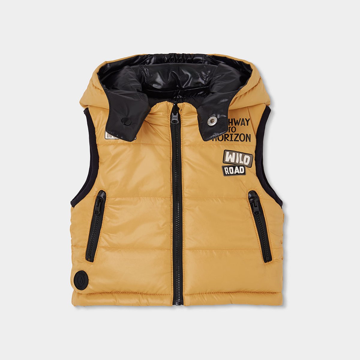 Doudoune sans manches garçon réversible jaune, BOBOLI