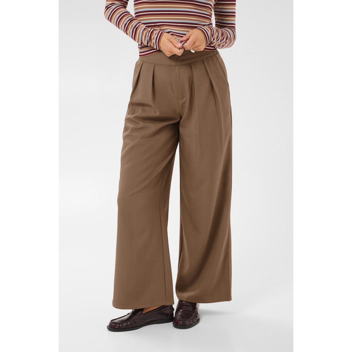 Pantalon casual marron caribou, KAFFE