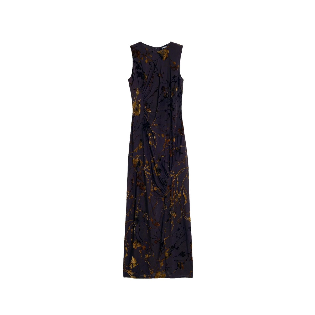 Robe sans manches en maille marron, DESIGUAL