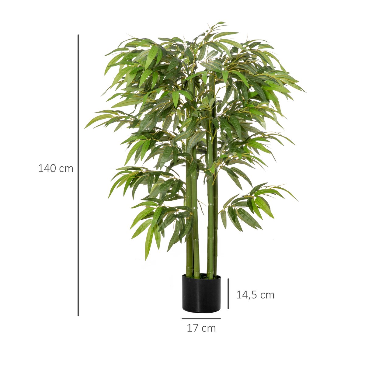 Bambou artificiel PE Vert vert, HOMCOM