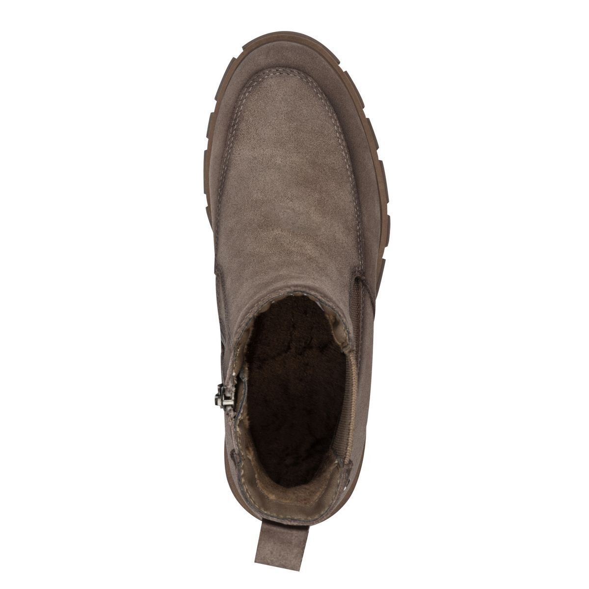 Bottine Chelsea en cuir marron taupe, TAMARIS