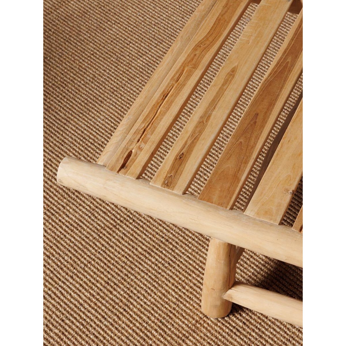 Chaise longue en teck BORA-BORA bois clair, CHEHOMA