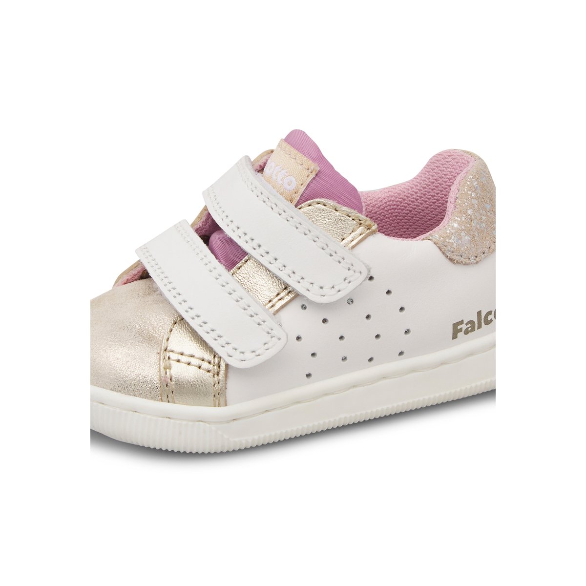 Baskets en cuir et en daim KINER LOW VL blanc-platine-, FALCOTTO