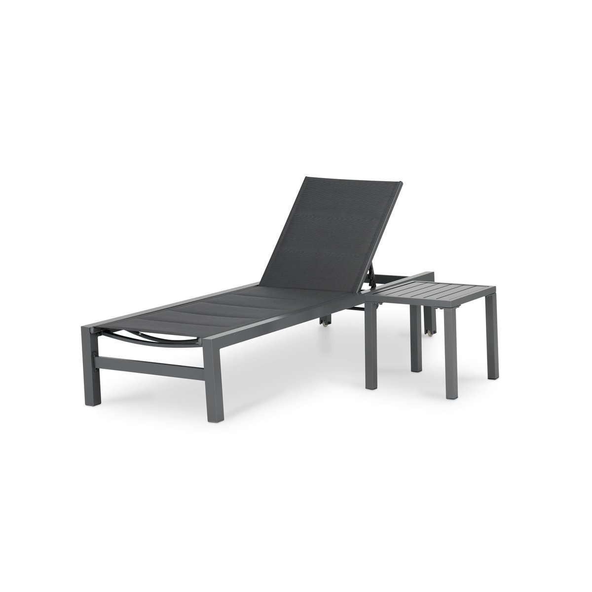 Set transat et table, TOKYO gris foncé, DEFORA HOME