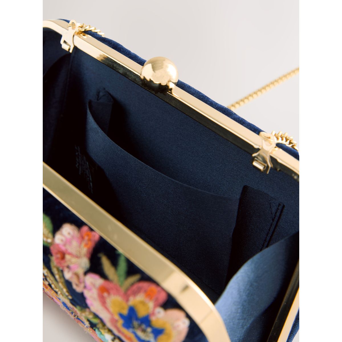 Pochette oiseau à ornements bleu marine, NEXT