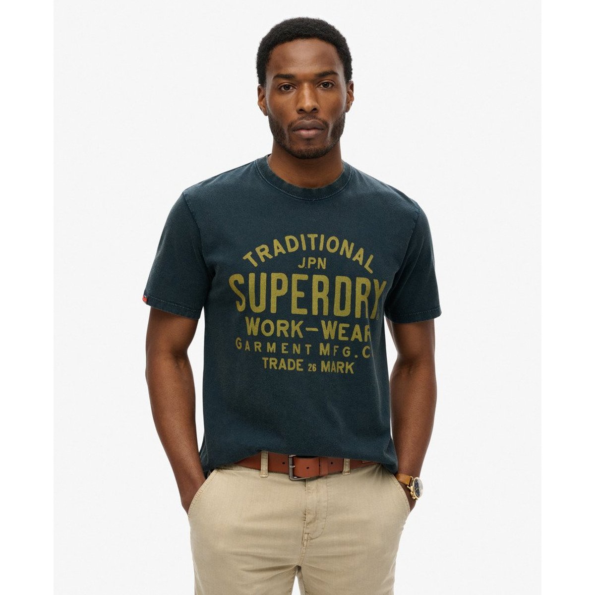 T-shirt Machined Goods Workwear bleu marine éclipse, SUPERDRY