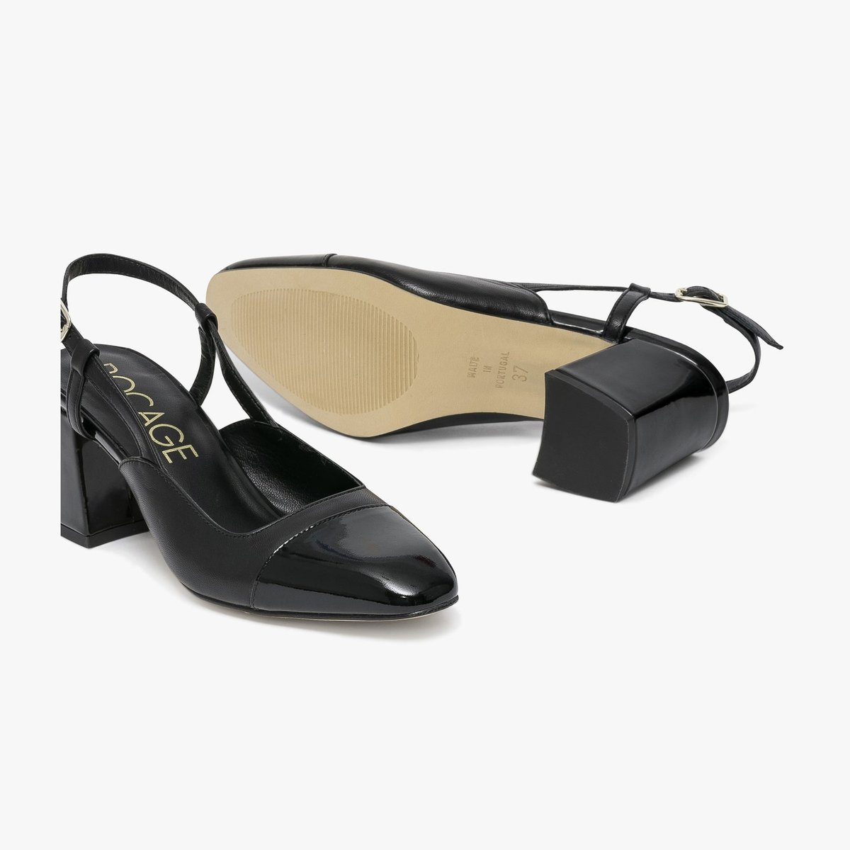 Escarpin en cuir DENITSA noir, BOCAGE