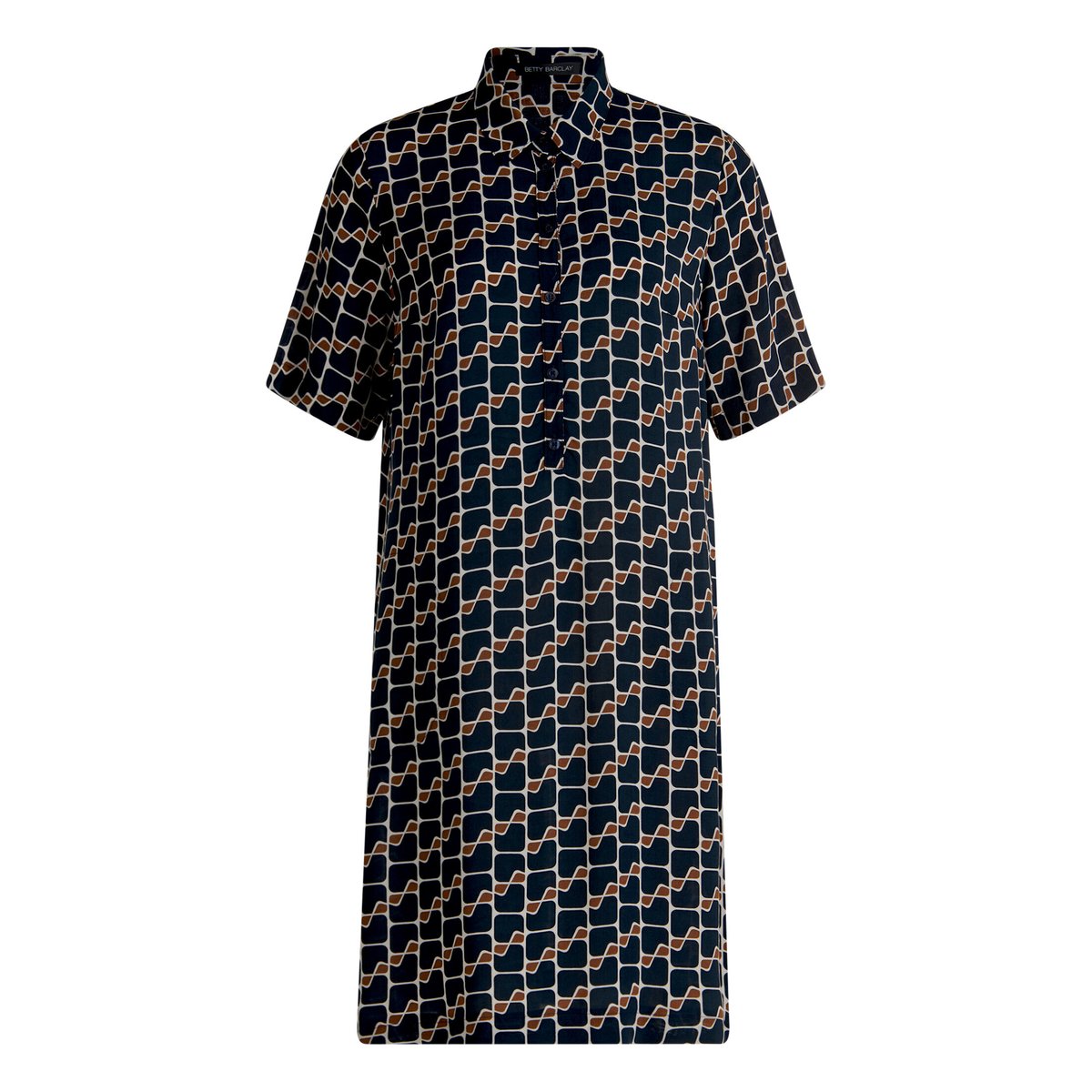 Robe-chemisier à impression dark blue/brown, BETTY BARCLAY