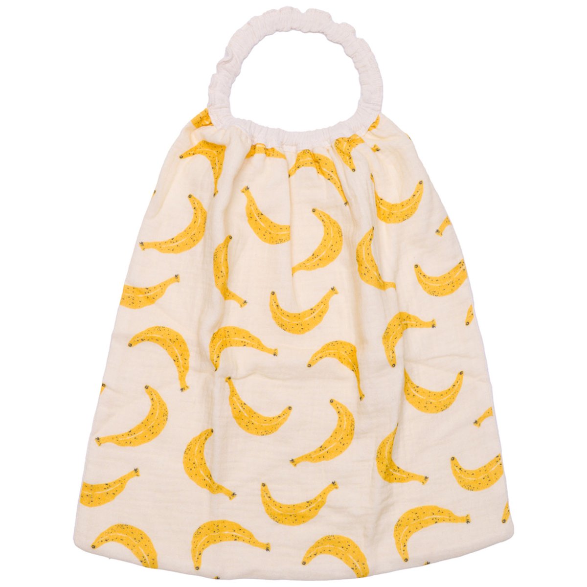 Serviette élastiquée en double gaze ecru, jaune, BB & CO