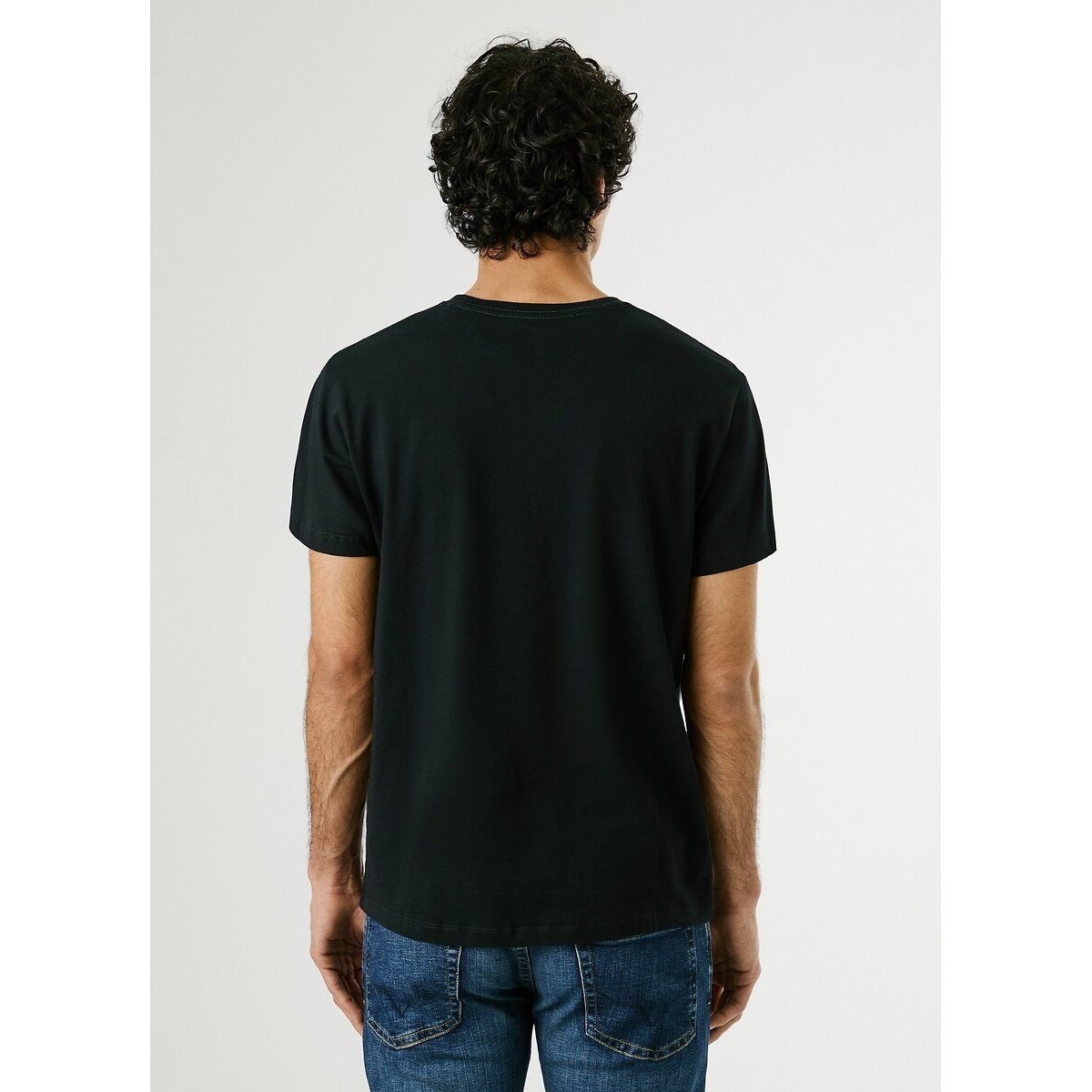 T-shirt de gola redonda, Eggo preto , PEPE JEANS
