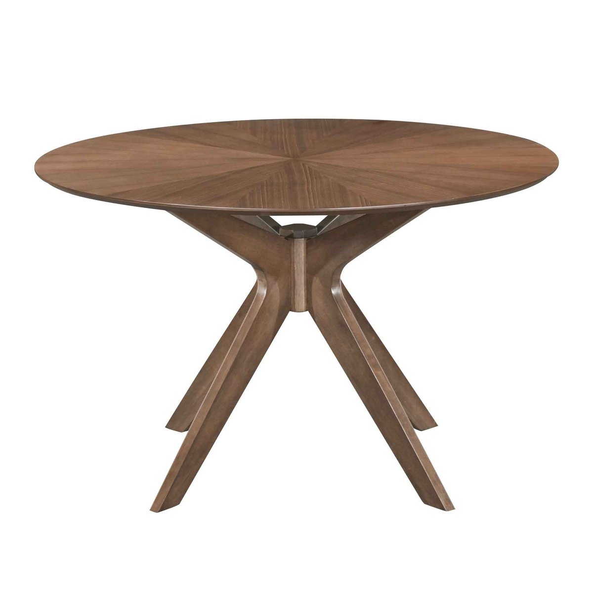 Table repas ronde 120 cm placage noyer naturel foncé, ZAGO