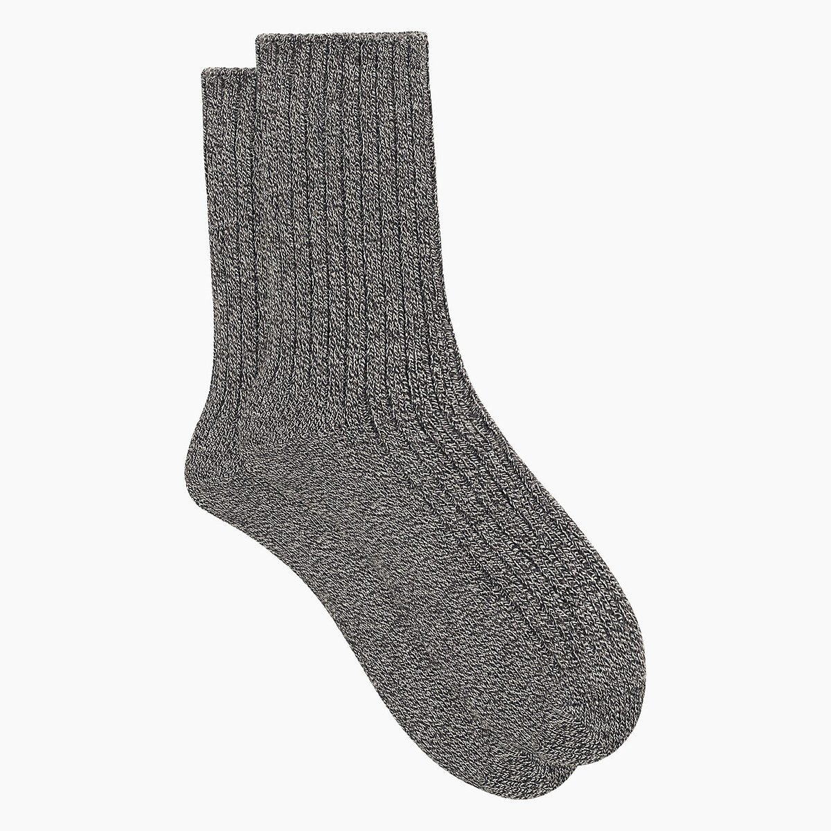 Pair of Crew Socks mid grey marl, DIM