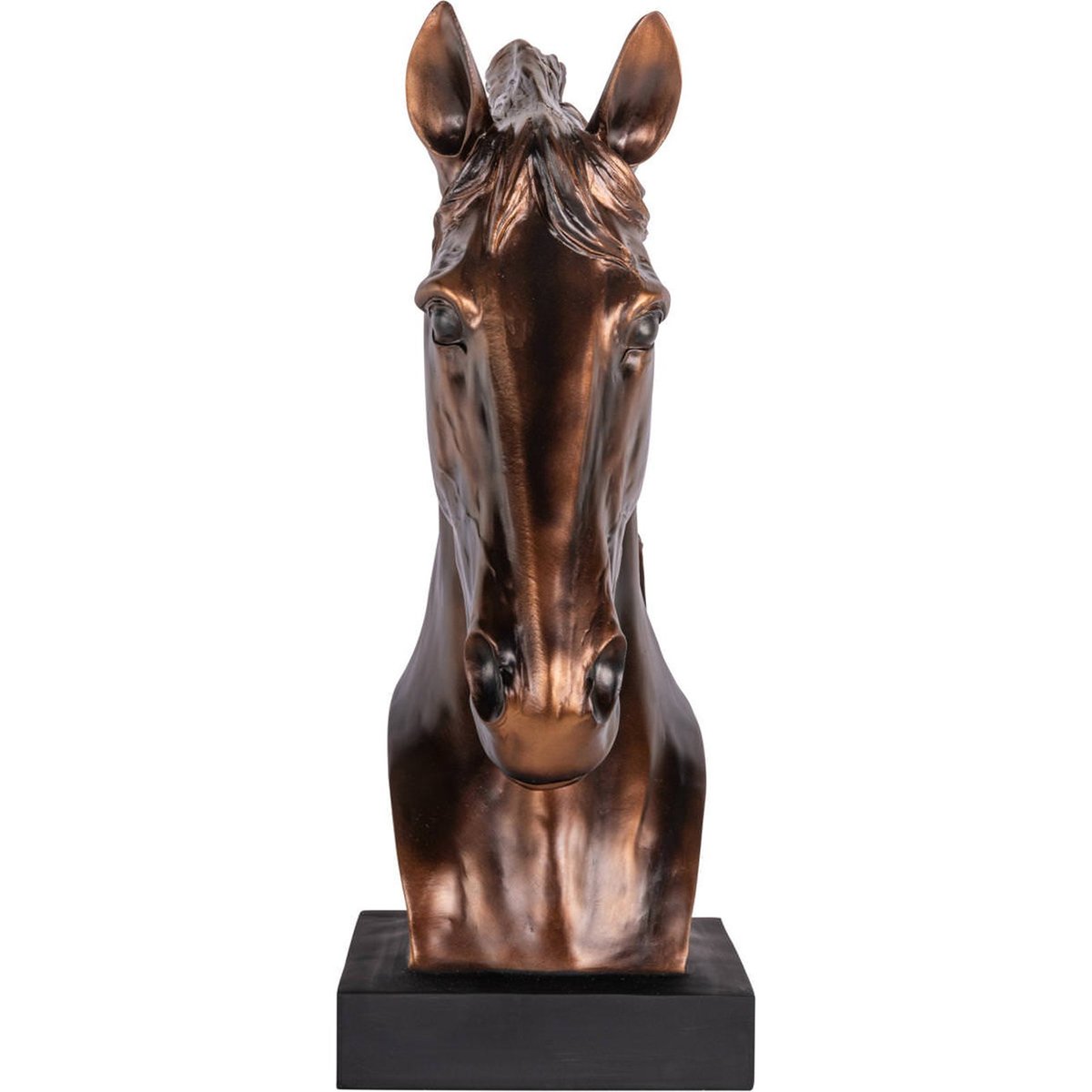 Sculpture cheval décorative bronze et noir, RECOLLECTION