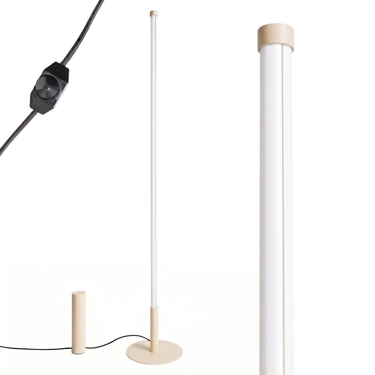 Lampadaire Beige LED 1 Trang beige, EDEN