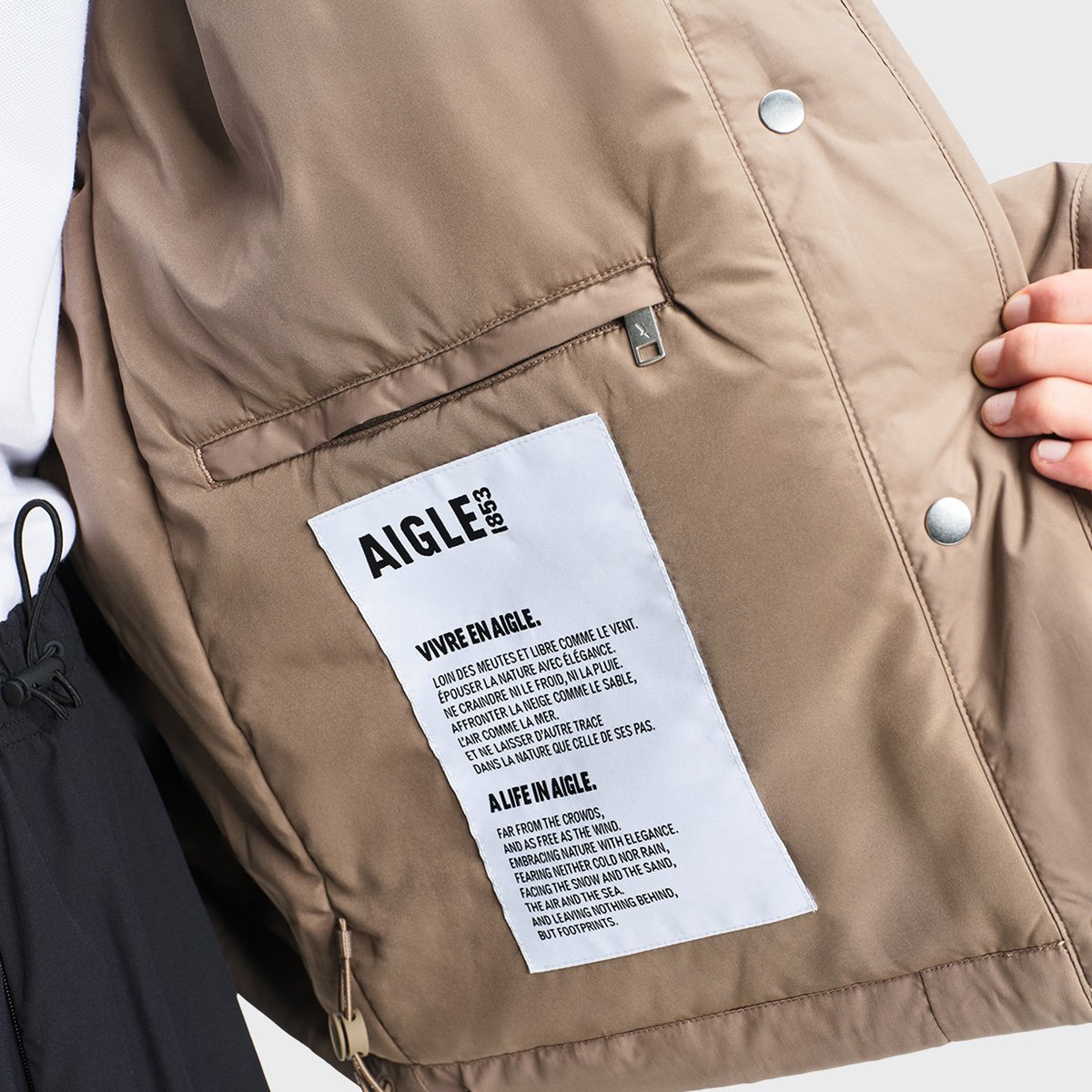 Veste matelassée REPREVE taupe, AIGLE