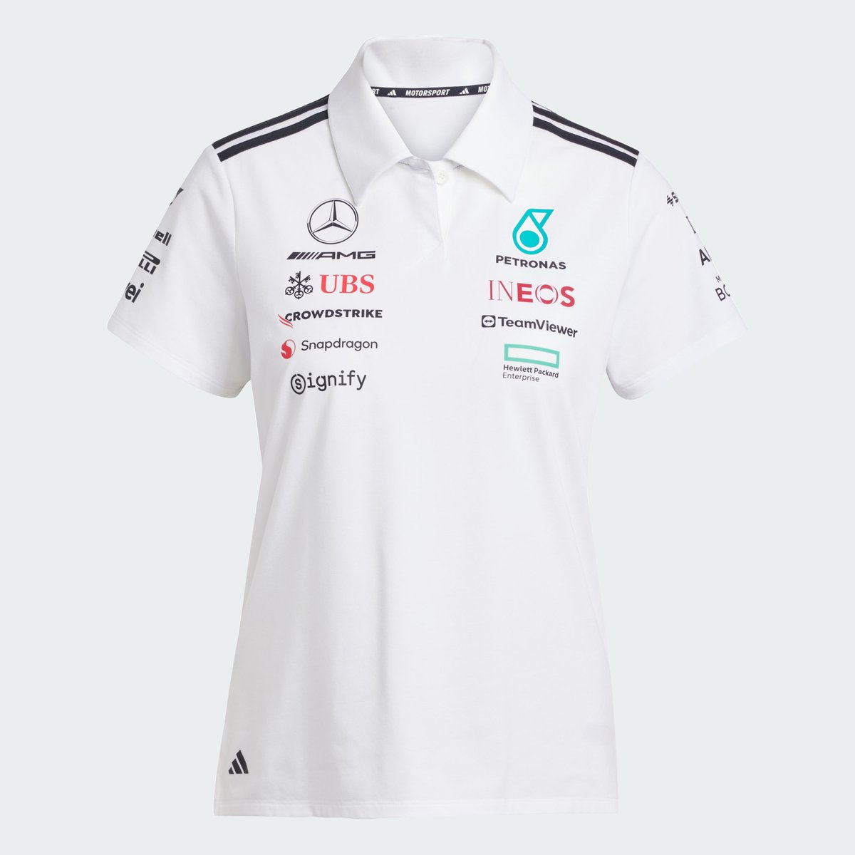 Polo D'équipe Mercedes - Amg Petronas Formula One Polo D'équipe Mercedes - Amg Petronas Formula One white melange / black, adidas Performance
