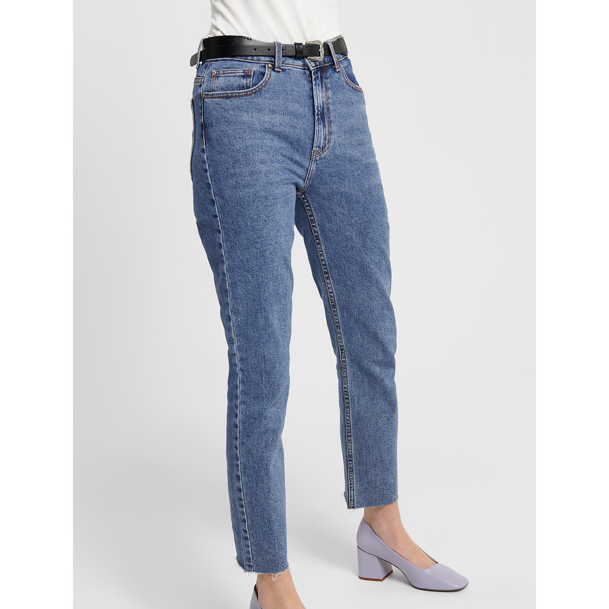Jean droit, taille haute dark blue, ONLY