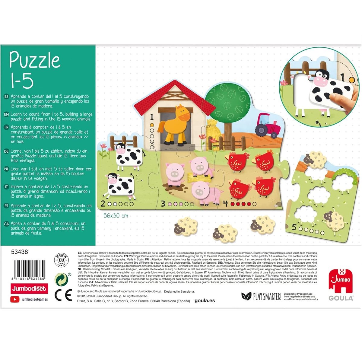 Puzzle chiffres de 1 à 5 blanc, GOULA