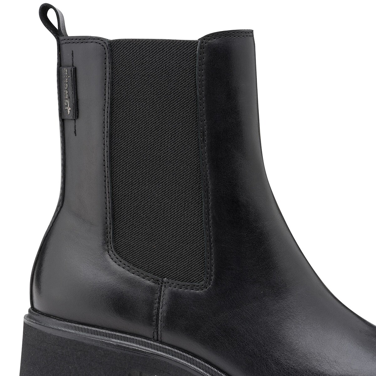 Botines chelsea de piel negro, TAMARIS