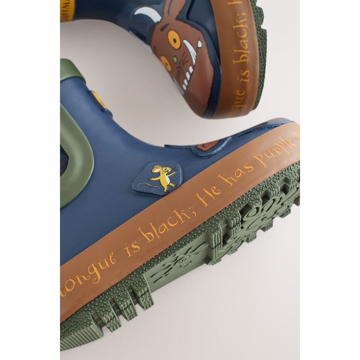 Bottines en caoutchouc avec doublure chaude gruffalo bleu marine, NEXT