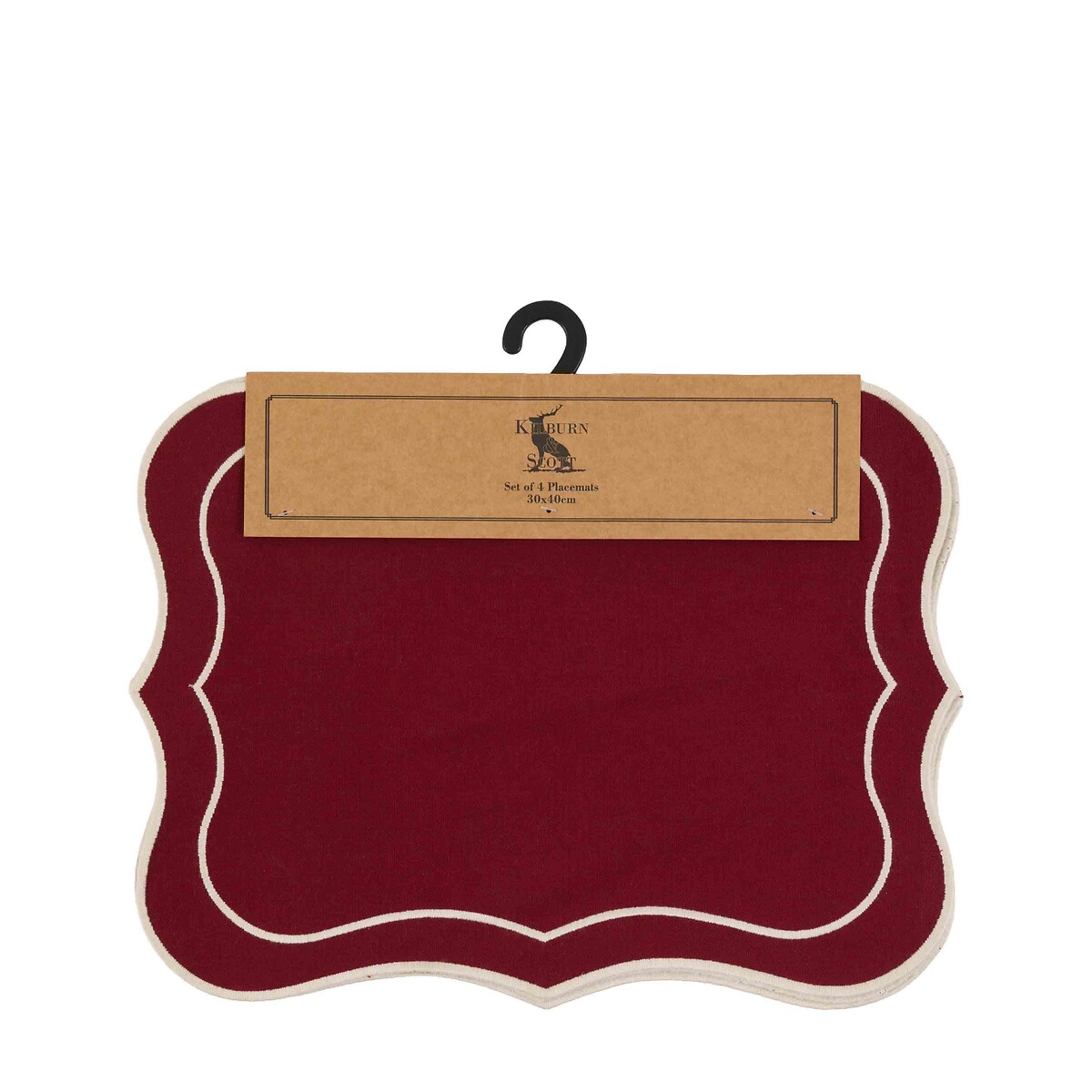 Set of 4 Vintage Scalloped Placemats red, ÉDITÉ