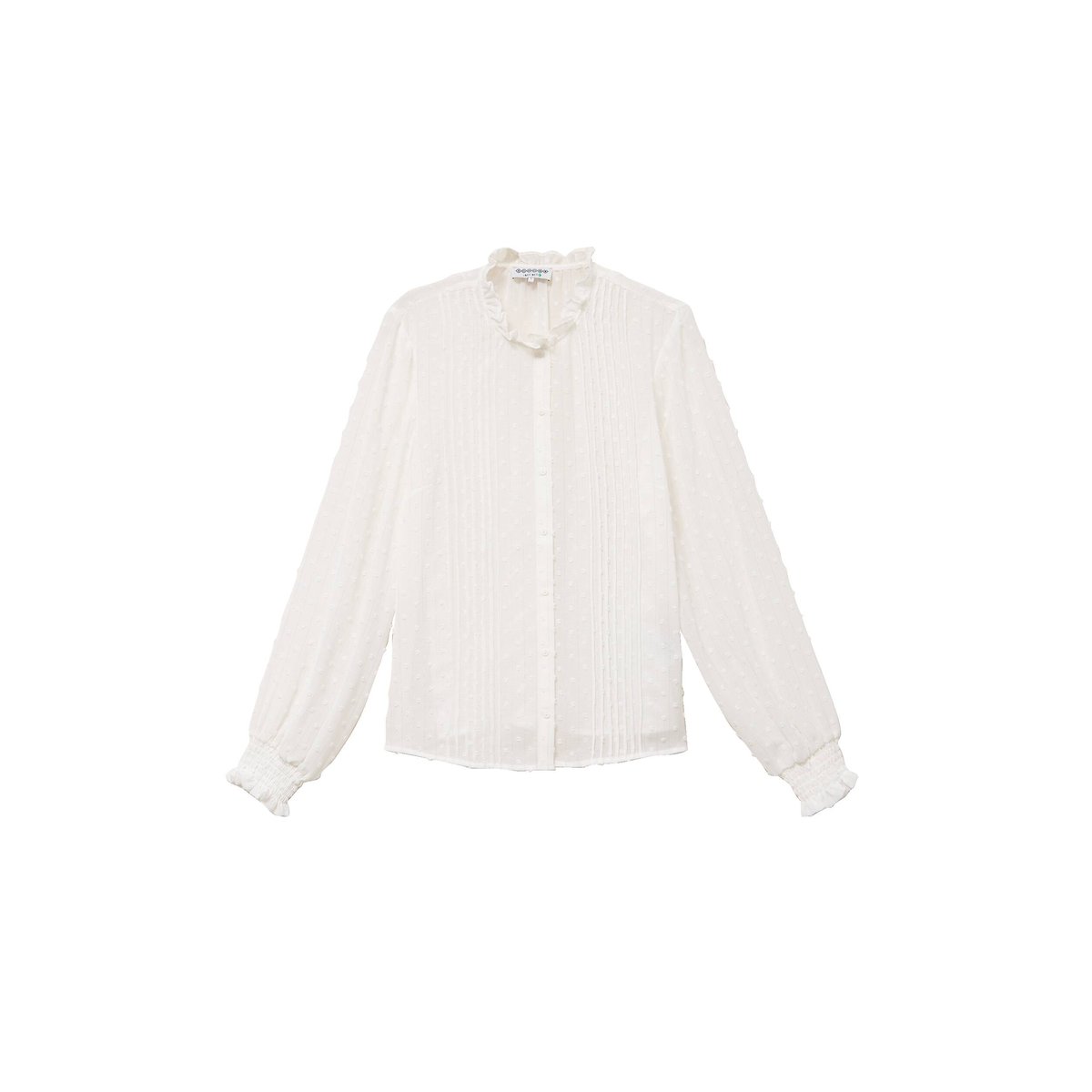 Chemise droite manches longues ecru, BONOBO