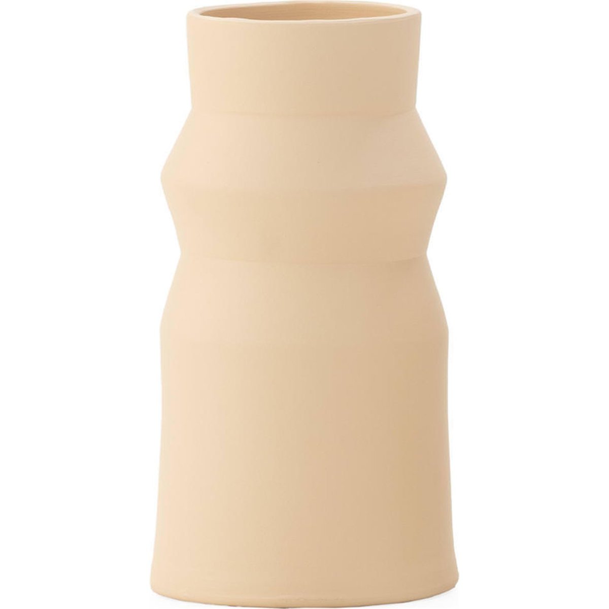 Vase en argile au relief sculptural sable, RECOLLECTION