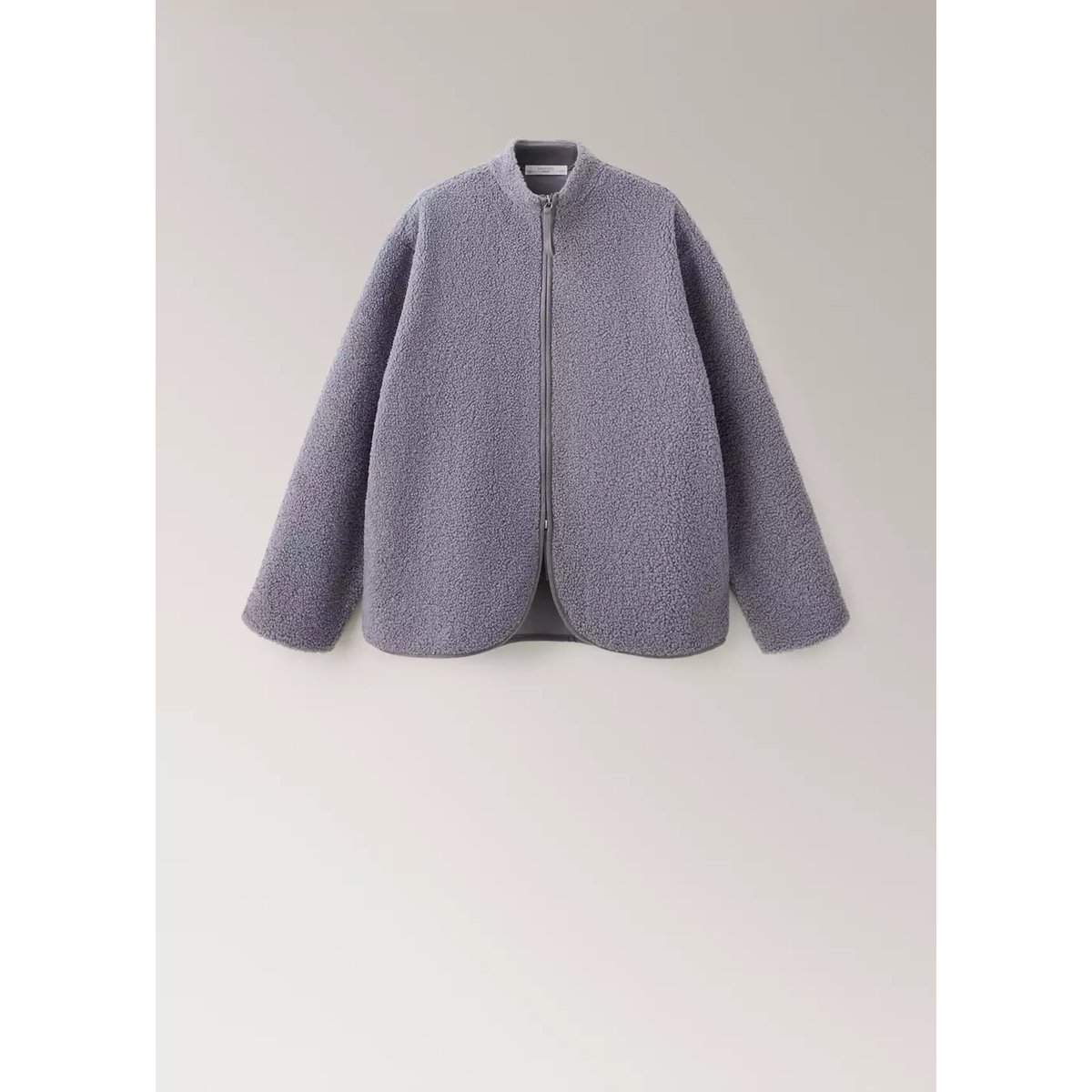 Veste zippée effet mouton bleu, MANGO