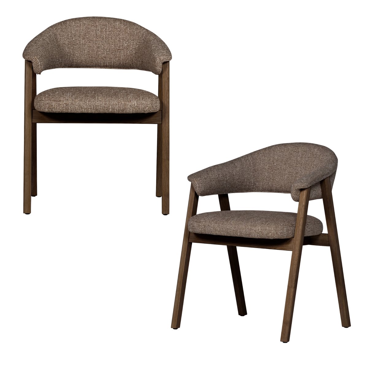 Chaises de salle à manger en chêne TUNAR marron, WOOOD