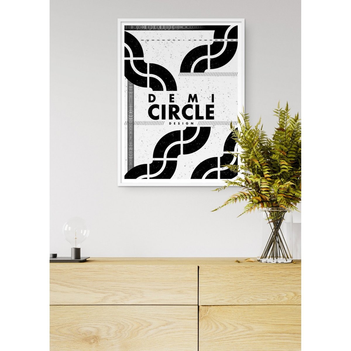 Affiche 'Demi circle' blanc, L'AFFICHERIE