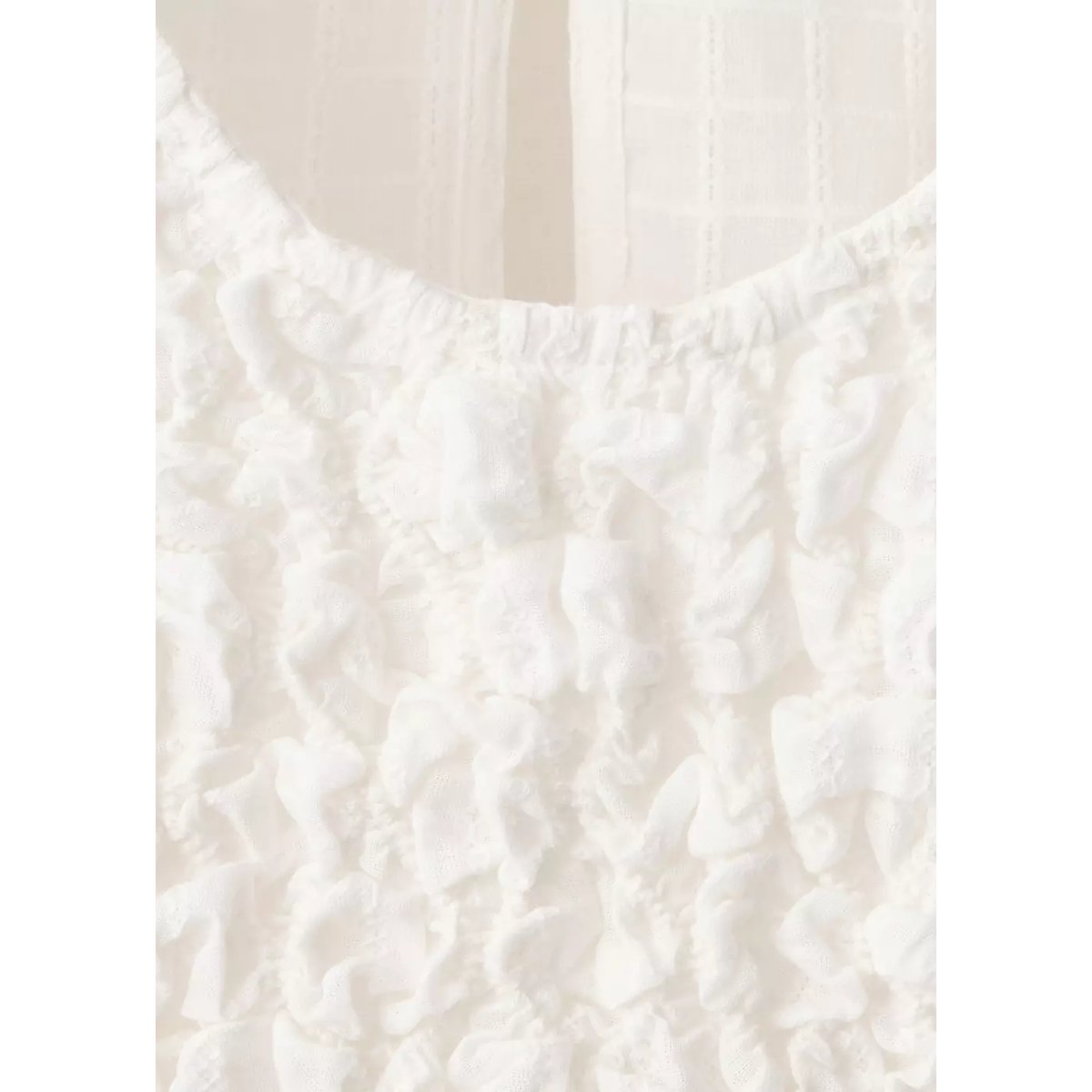 Blouse texturée combinée blanc cassé, MANGO TEEN