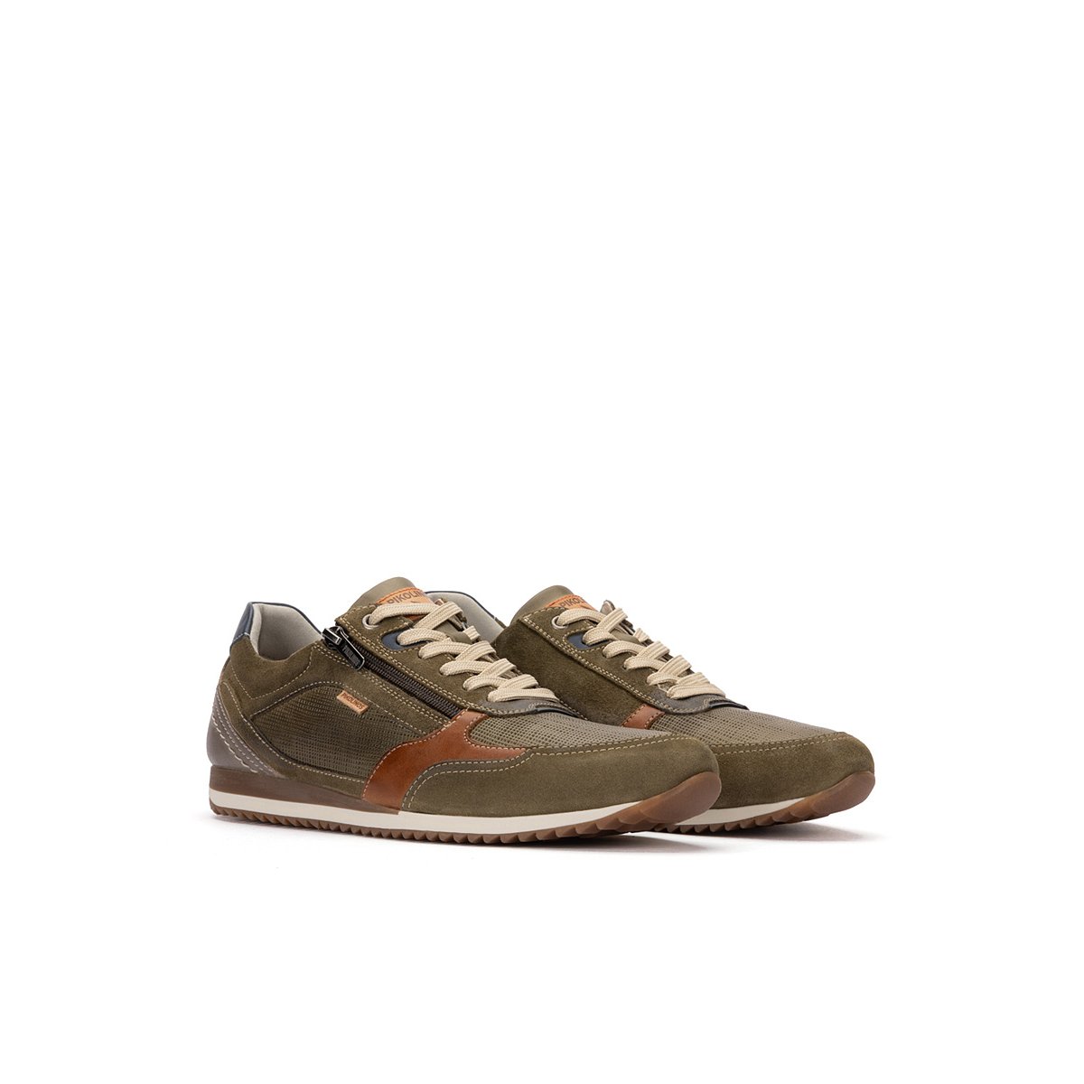 Baskets cuir Liverpool kaki, PIKOLINOS