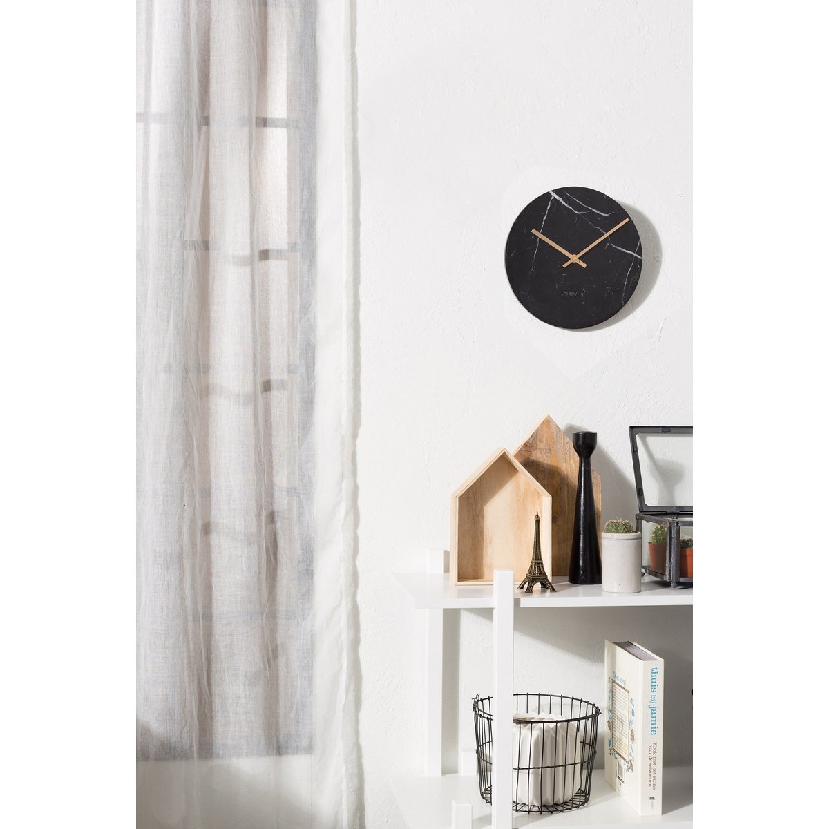 Horloge design MARBRE TIME noir, ZUIVER
