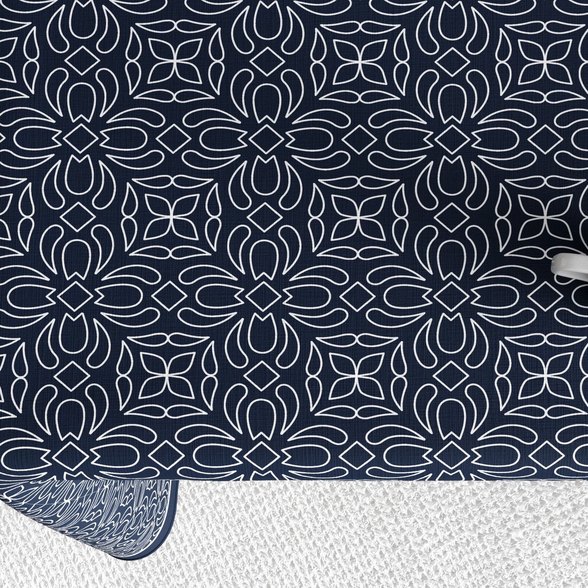 Nappe rectangulaire anti tache Coton Lejos bleu, EDEN