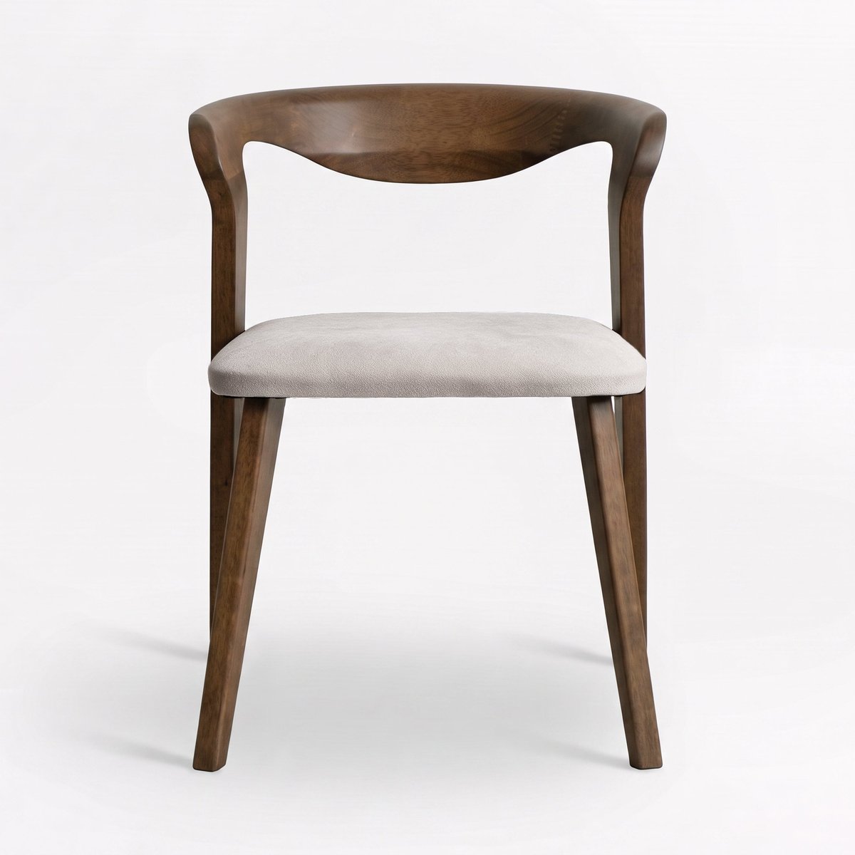 Chaise en bois d'hévéa et tissu - VEGA marron, MAISON PAVANE